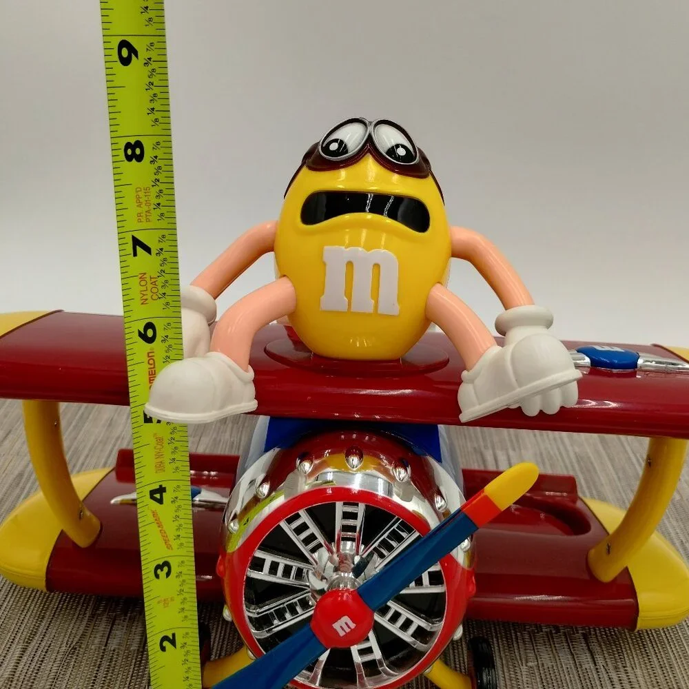 2009 M&M's Barnstorming Rides Bi Plane Collectible Candy Dispenser NWT